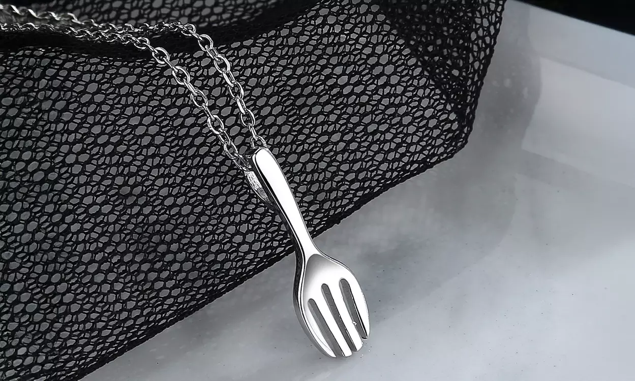 Sterling Silver Fork Pendant Necklace - Primary Image