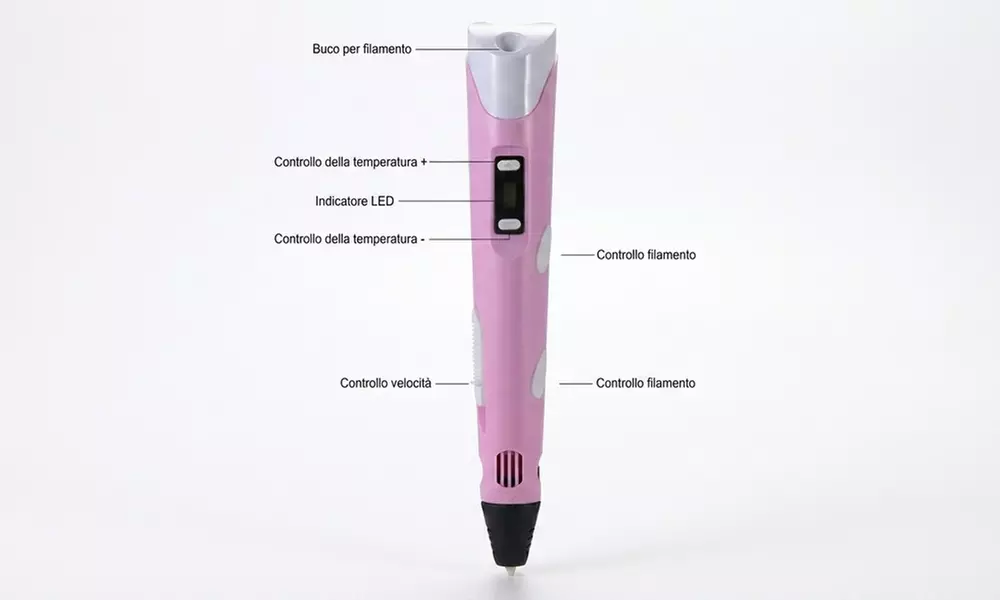 Stylo d'impression 3D avec recharge de 20 filaments en option