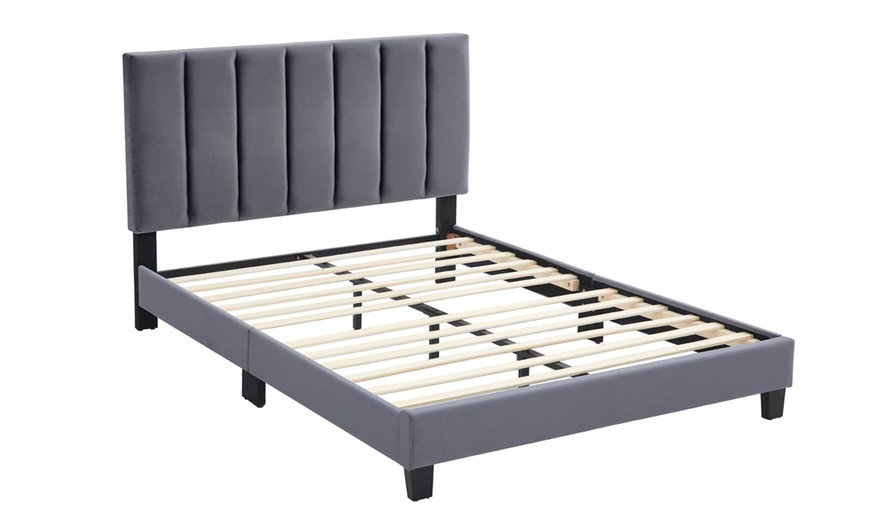 Image 6: King or Double Bed Frames with Adjustable Upholstered Headboards