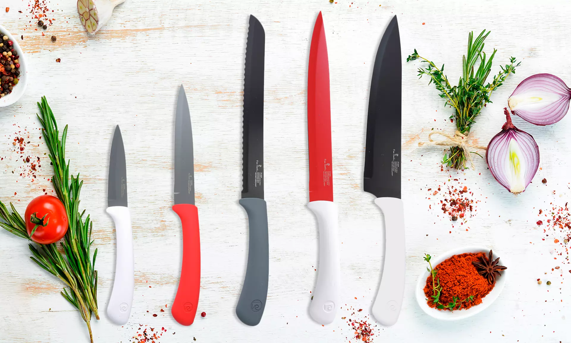 Set di 5 coltelli da cucina Pierre Cardin in acciaio inossidabile - Primary Image