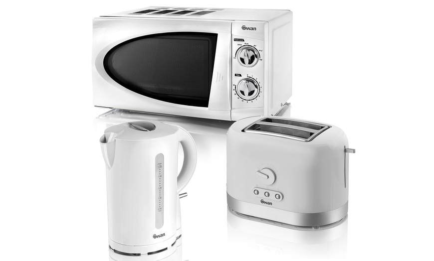 Image 2: Microwave, Kettle and Toaster 