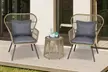 Outsunny Woven Bistro Set with 2 Chairs and Table, Choice of Styles - Image 3