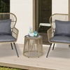 Image 3: Outsunny Woven Bistro Set with 2 Chairs and Table, Choice of Styles