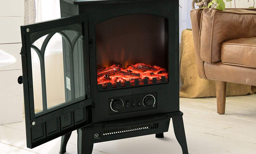 Image 7: HomCom Freestanding Fireplaces