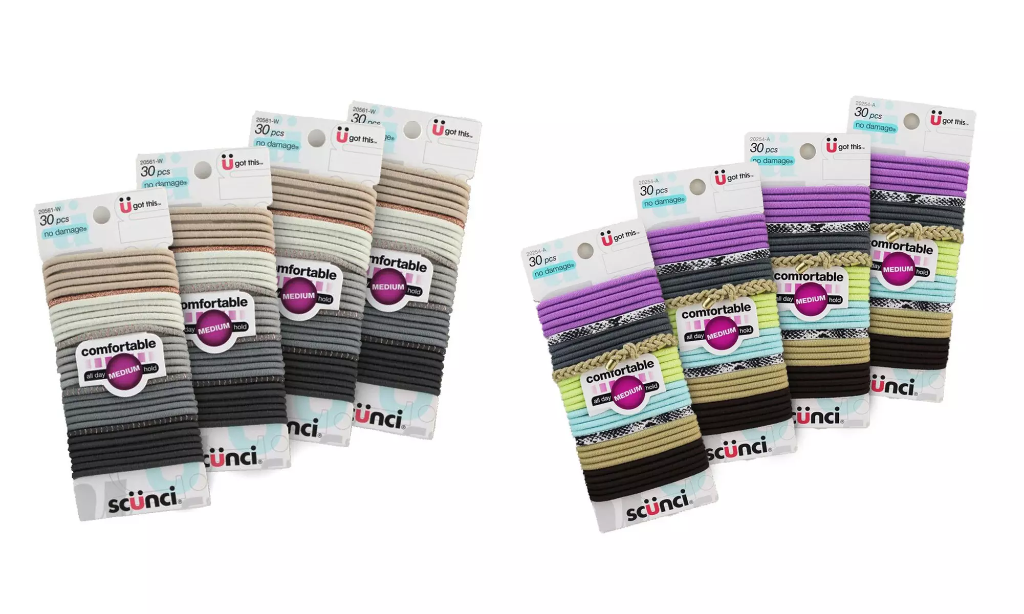 Scunci No-Damage Elastic Ponytail Ties (120-Pack; 128-Pack; 135-Pack) - Primary Image