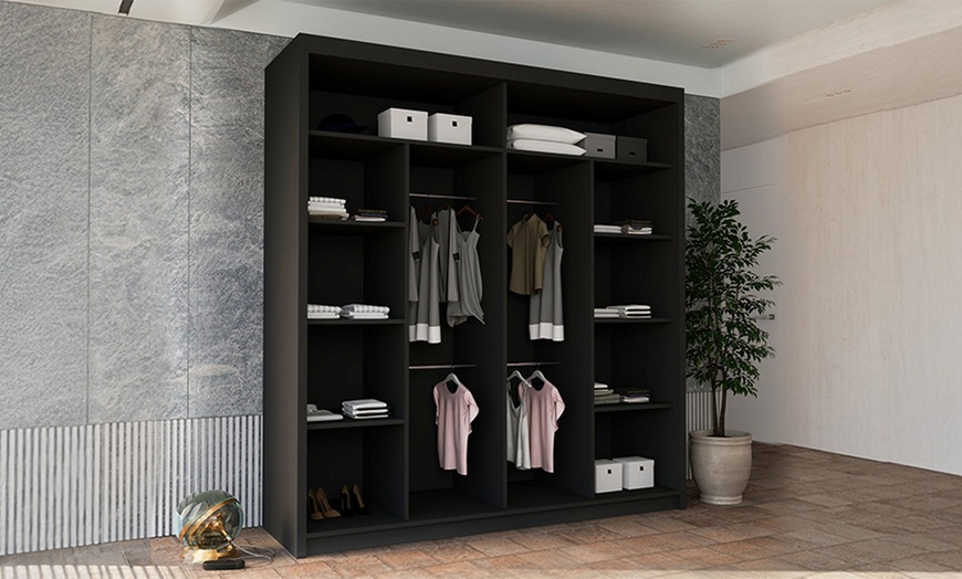 Image 2: Slidingwardrobe4u Bali Sliding Wardrobe with Curved Mirror