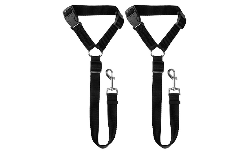 Image 2: 1-2 Pack Nylon Dog Seat Belt Harness Leash Clip Vehicle Car Pet for Dogs
