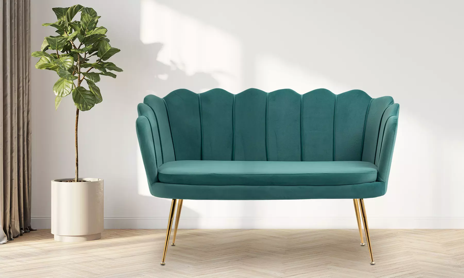 Divano a due posti a forma di conchiglia