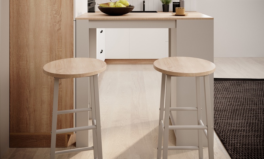 Image 18: Table haute Kyra de 110 cm avec ou sans tabouret