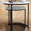 Image 6: Alivio Set of Two Round Metal Frame Coffee Tables with Wooden Top