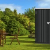 Image 1: Lockable Metal Storage Shed with Sloped Roof Design