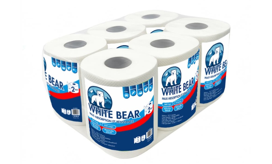 Image 2: Lot 6 rouleaux d'essuie-tout biodégradable 2 épaisseurs 