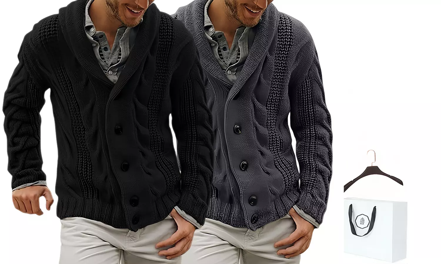 Trendy lapel sweater in maat en kleur naar keuze - Primary Image