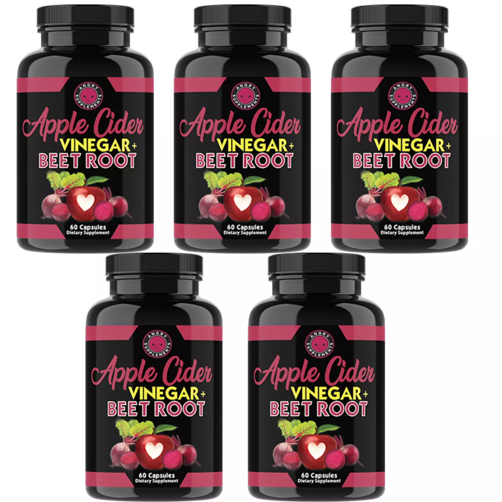 500 mg Apple Cider Vinegar & Beet Root Capsules from Angry Supplements