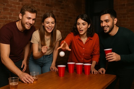 1 Std. Beer Pong für bis zu 8 Personen (So.-Do.) - Woodcutter Hamburg
