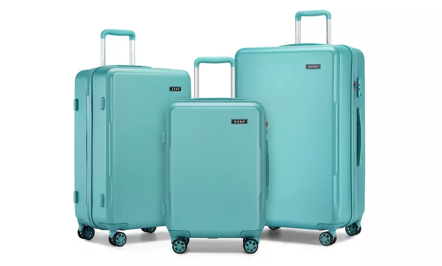 Image 11: One or Three Minimalist Design Hard Shell Luggage Set with TSA Lock 