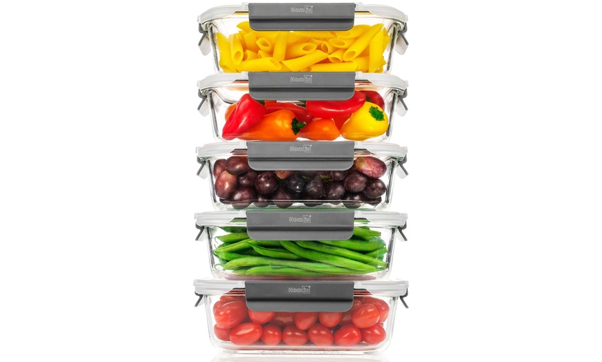 Image 3: Up to Ten Homiu Borosilicate Glass Food Container Sets
