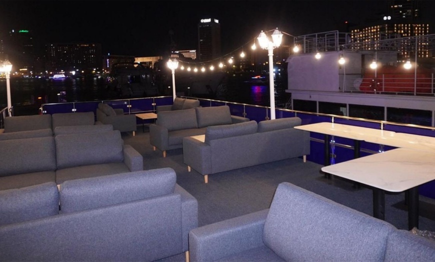 Image 7: Dubai Canal Dinner + soft drinks 4* Luxury Boat For Up to Four Adults