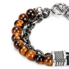 Image 9: Handmade 8MM Natural Stone Prayer Beads Tiger Eye Bracelet for Men Women