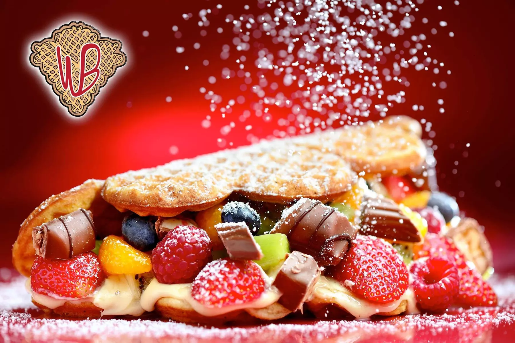 Happy Waffle, Waffeltorten / Party-Waffelherzen mit Toppings & Getränk