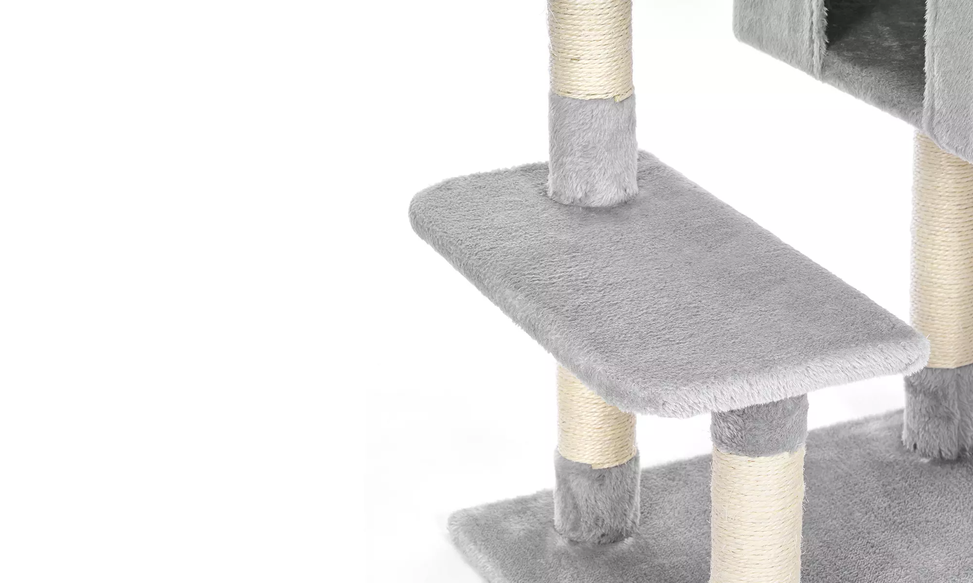 Meerlaagse grijze kattenboom