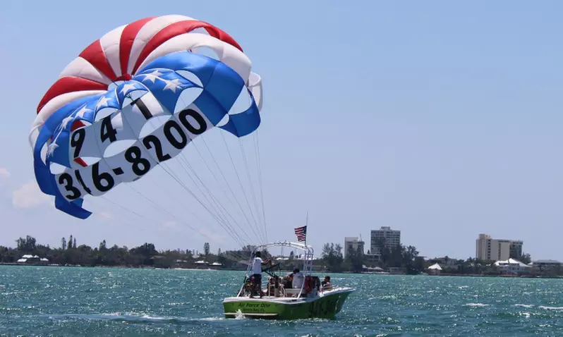 Premier Parasail in Siesta Key w/ USCG Licensed Captain for 2 Flyers
