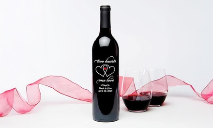 Love & Butterflies | Shipping Not Included - Custom Etched Bottle of Wine at Etchedwine.com