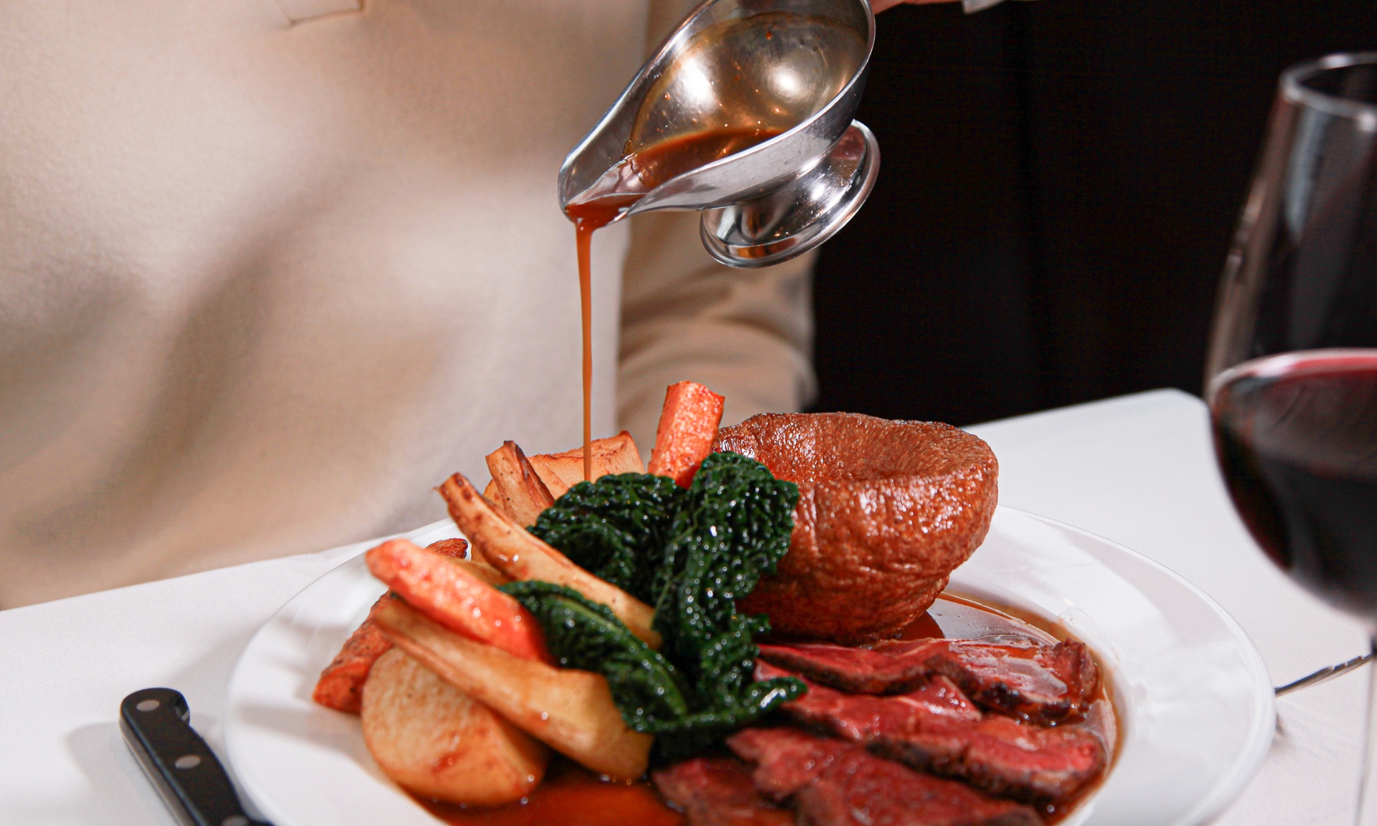 Three-Course Sunday Roast with Wine for One/ Two/ Four at Le Vacherin