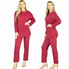 Image 11: Want Clothing Ribbed 2-Piece Wide Leg Loungewear Suit