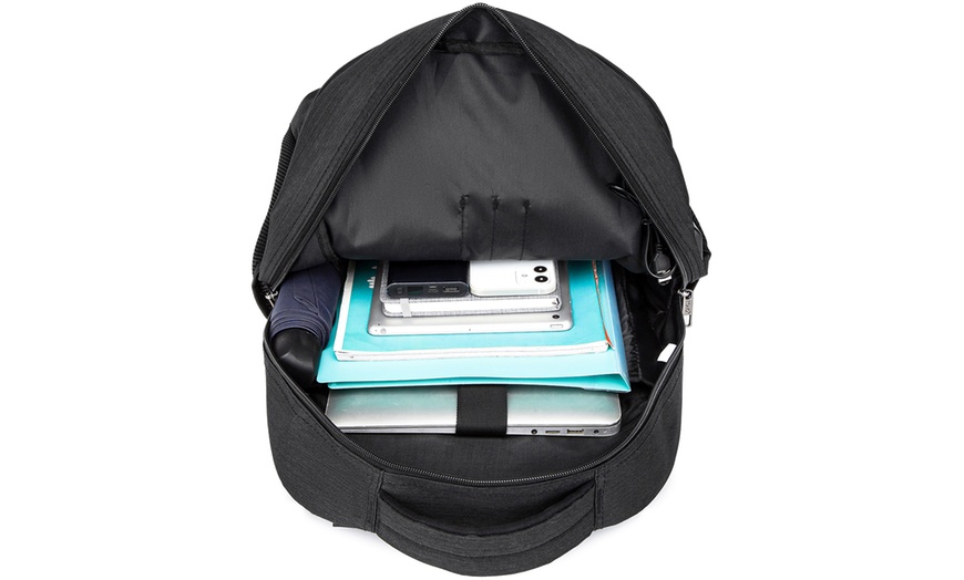 Image 11: KONO Travel Backpack Business Bag with USB Port and Laptop Compartment