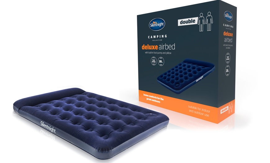 Image 2: Silentnight Inflatable Airbed - Built-In Foot Pump & Raised Pillow