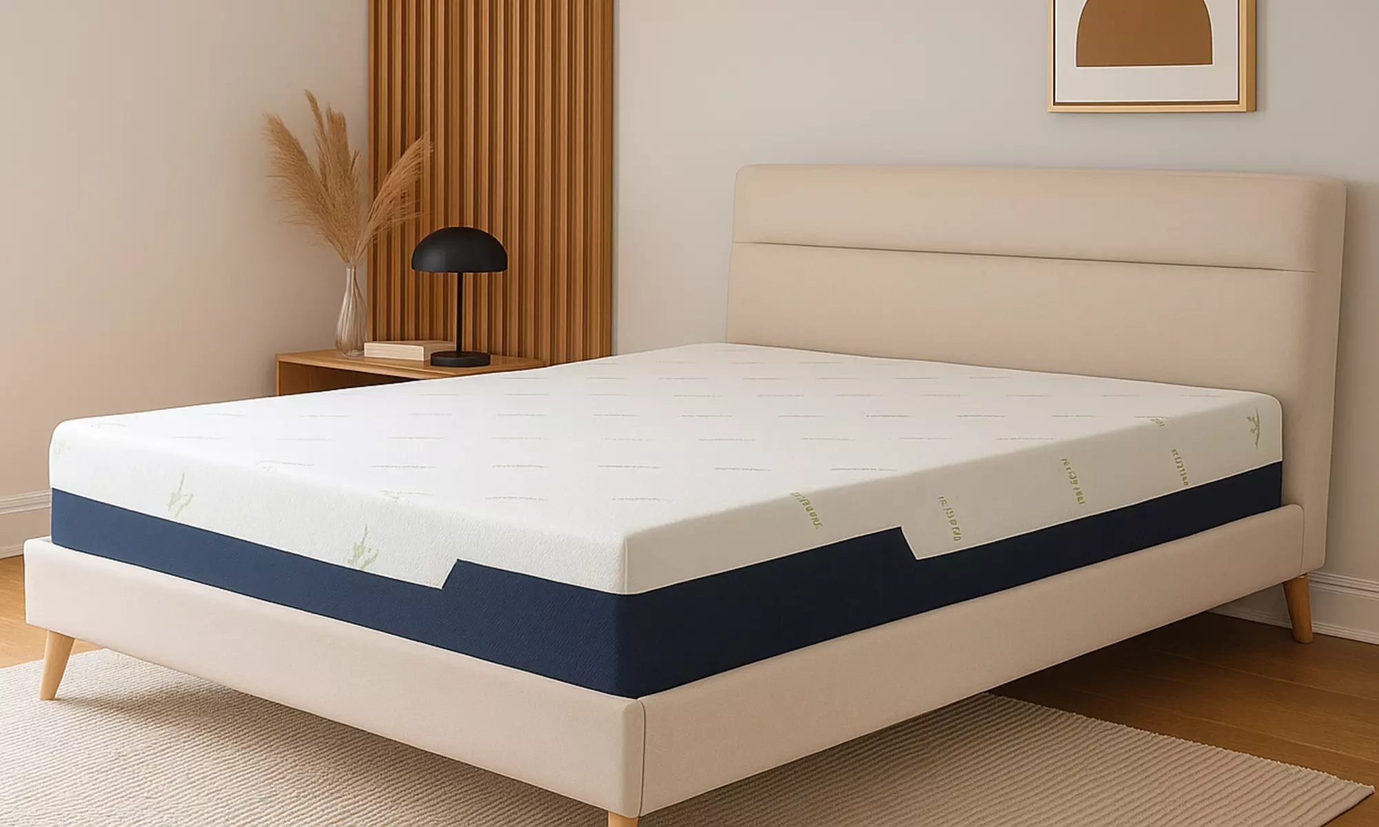 Matelas mémoire de forme de Sampur, housse bambou