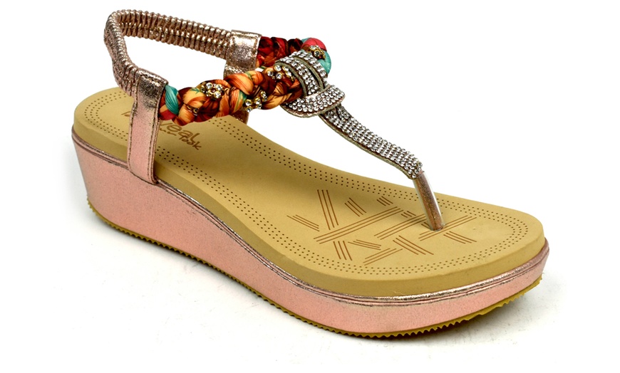 Image 7: Women's Wedge Flip Flops Sandals