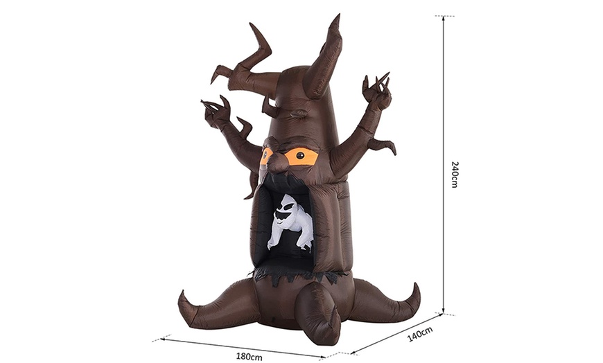 Image 7: HomCom Halloween Inflatable Tree with LED Lights