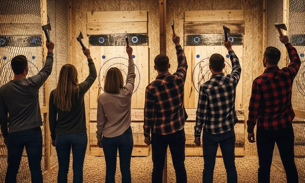 Experience Thrilling Axe Throwing with Your Crew
