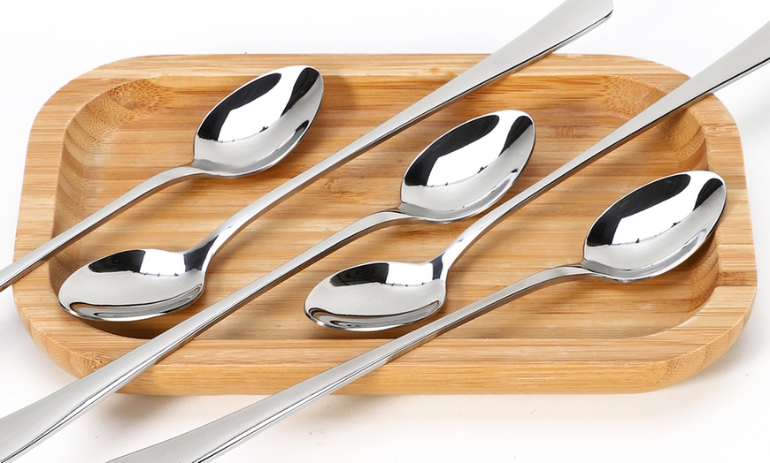 Image 6: 4, 8 or 12 Long Handle Stainless Steel Latte Spoons