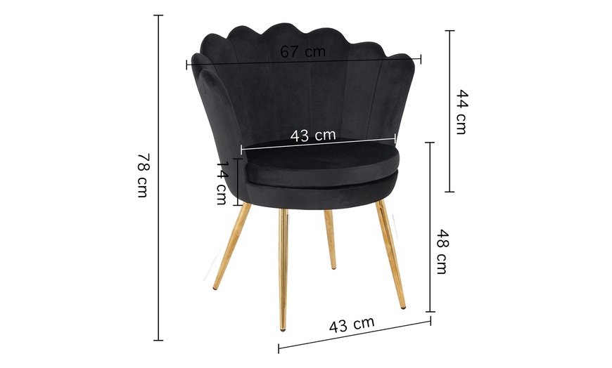 Image 44: Fauteuil coquillage en velours