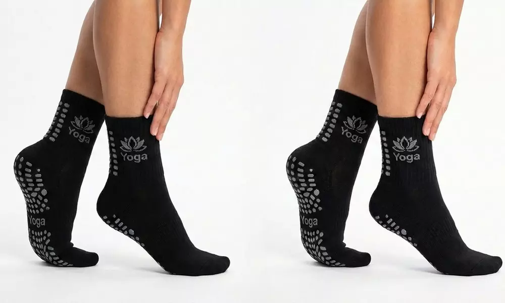 Pack of Three Non-Slip Cross Strap Socks