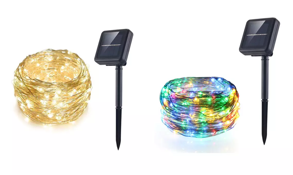 22-Meter 200 LED Solar-Powered String Fairy Lights (1-,2-, or 3-Pack)