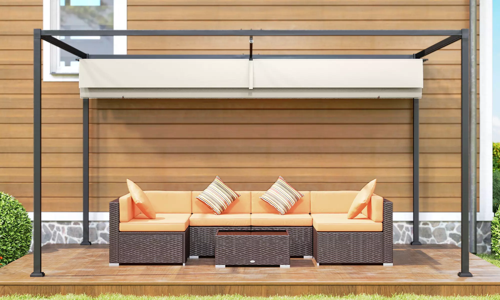 Outsunny Retractable Pergola Canopy