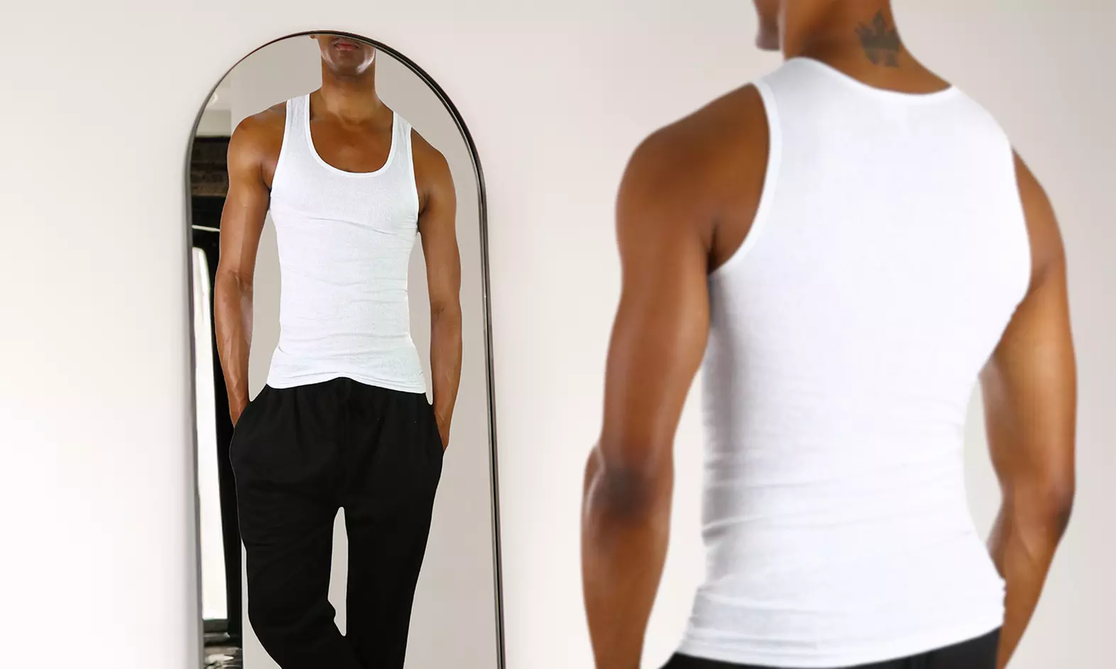 (6 Pack) Men's Scoop Neck Sleeveless A-Shirts