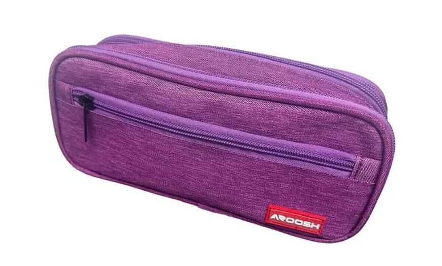Image 5: Aroosh Triple Pocket Zipped Pencil Case