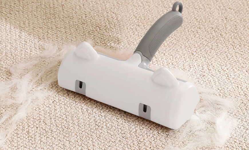 Image 3: Electrostatic Pet Hair Remover Brush with Ergonomic Handle 