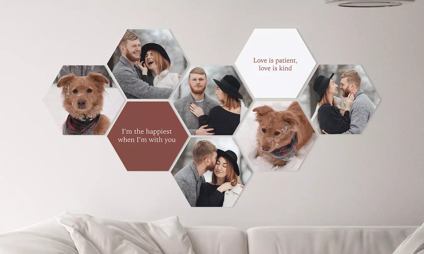 Hexagon foto´s voor aan je muur