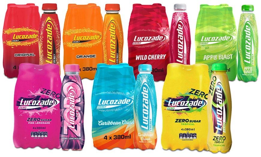 Image 1: Lucozade Energy Flavoured Sparkling Drink 380ml 24-Pack