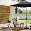 Image 3: Large 3m Black Rotating Outdoor Parasol with Multiple Base Styles