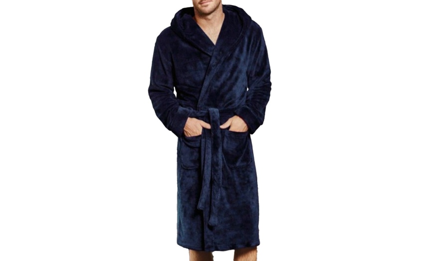 Image 3: Men's Long-Sleeve Bathrobe