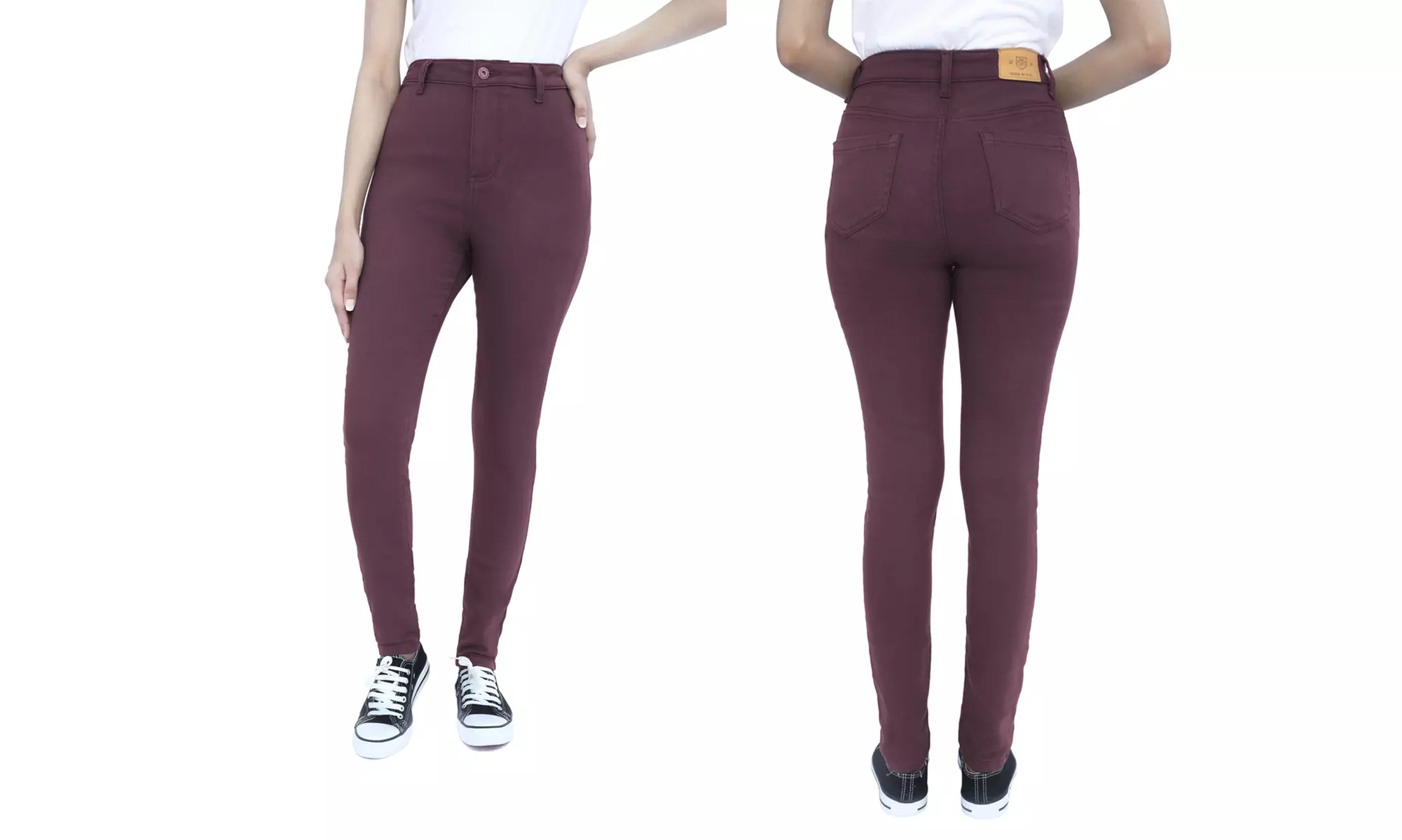 High-Waisted Skinny Fit Denim Jeans