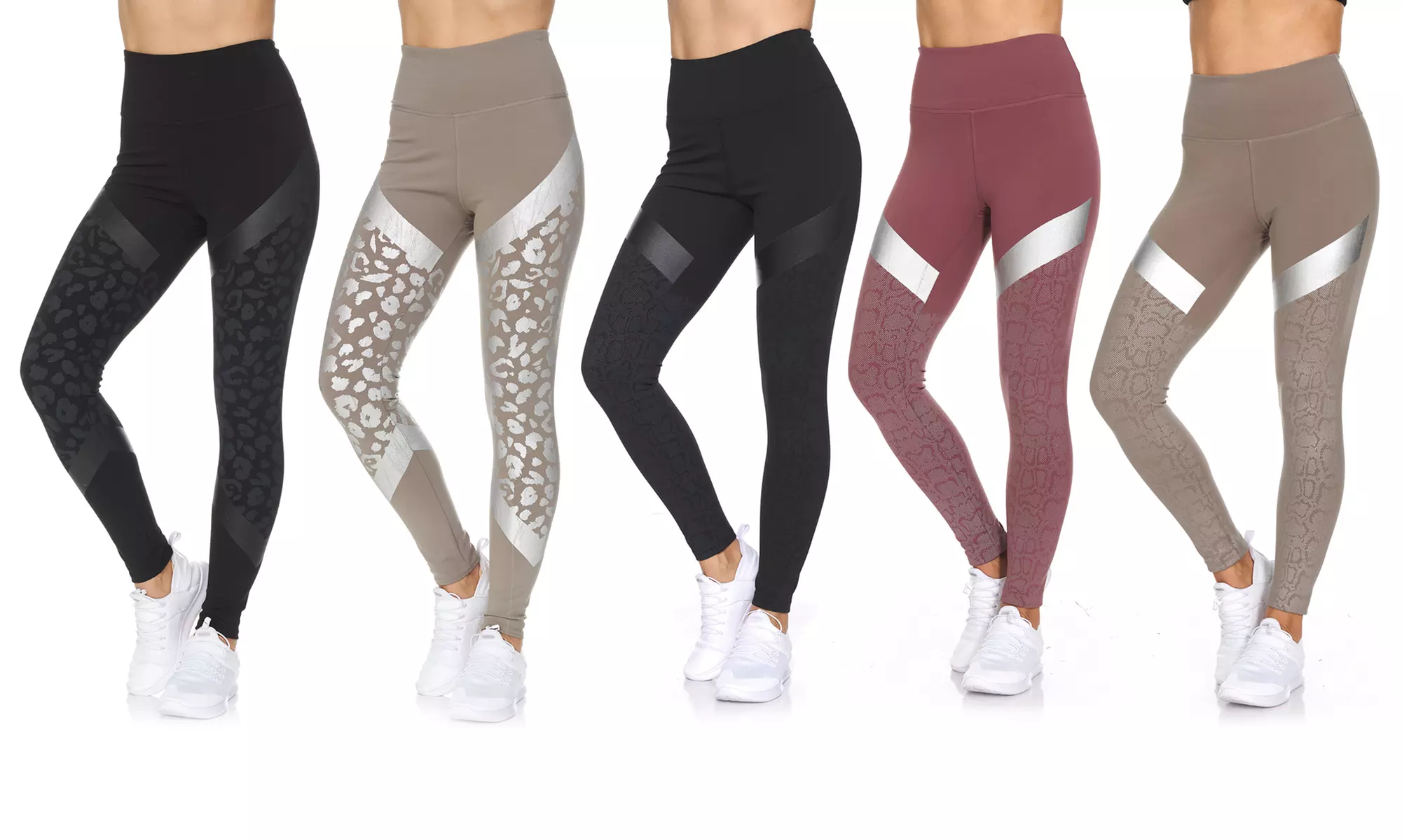 BSP Women's Leopard High-Waist Active Full-Length Leggings. - Primary Image