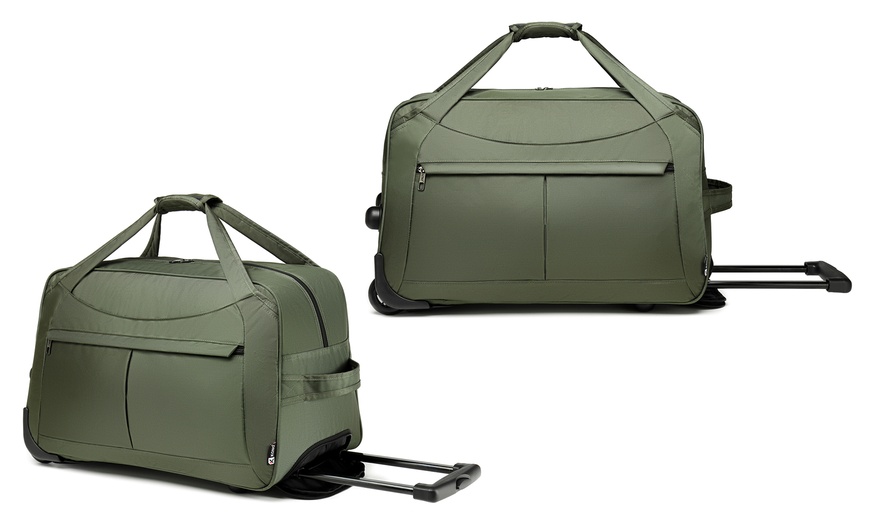 Image 7: Easy to Store Foldable Large Capacity Trolley Travel Bag